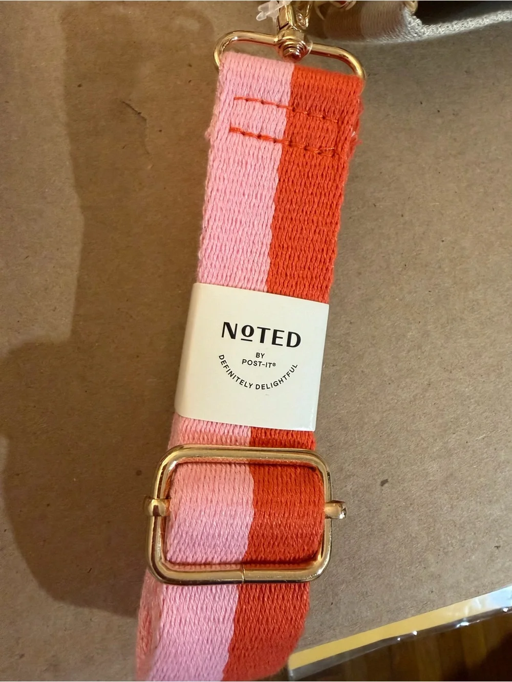 Laptop Canvas Crossbody Bag with Pink & Orange Strap